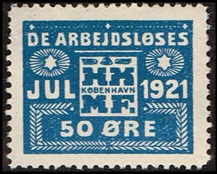 De Arbejdsloeses Jul 1921 50 Oere Hk Koebenhavn Mf