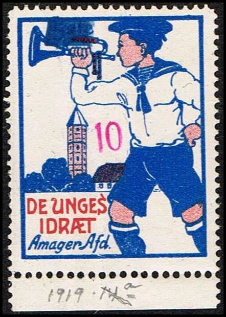 De Unges Idraet Amager Afd 5 Oere Overprinted 10