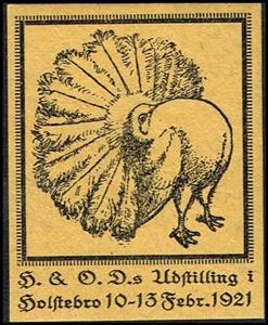 Stamp, H. & O. D.s Udstilling i Holstebro 10-13 Febr. 1921, Cinderellas,  , Animals (Fauna), Birds, Expositions