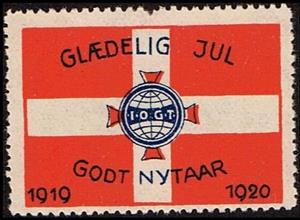 Stamp, I O G T On Danish Flag International Order Of Good Templars, Cinderellas,  , Flags, Organizations