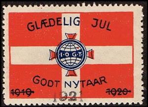Stamp, I O G T On Danish Flag International Order Of Good Templars, Cinderellas,  , Flags, Organizations