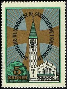 Stamp, Kristkirken Indsamling Til Udvidelse Af Sakristierne I Kris, Cinderellas,  , Charity, Churches - Cathedrals - Basilicas - Chapels