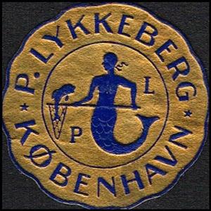 Stamp, P Lykkeberg Kjoebenhavn Gold, Cinderellas,  , Food, Round Stamps