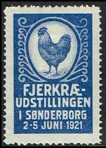 Stamp, Soenderborg Fjerkrae Udstillingen 2 5 Juni, Cinderellas,  , Expositions, Roosters and Chickens