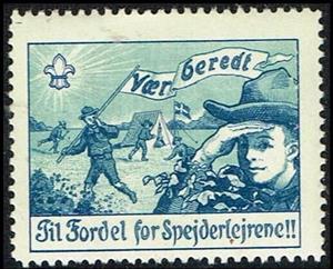 Stamp, Vaer Beredt Til Fordel For Spejderlejrene, Cinderellas,  , Scouting