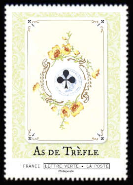 Stamp, Ace of Clubs, France,  , Playing Cards