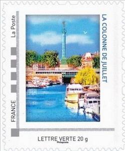 Stamp, July Column. Colonne du Juillet, France,  , Anniversaries and Jubilees, Architecture, Canals, Clubs of Stamp Collectors
