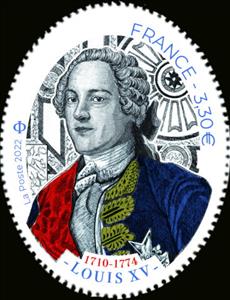 Stamp, King Louis XV, France,  , Palaces, Royalty