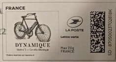 Stamp, Dynamique No 3 Velo Electrique. Redesign, France,  , Bicycles