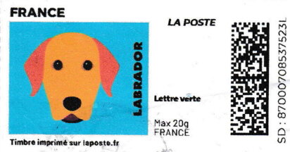 Stamp, Labrador. Redesign, France,  , Animals (Fauna), Dogs, Mammals