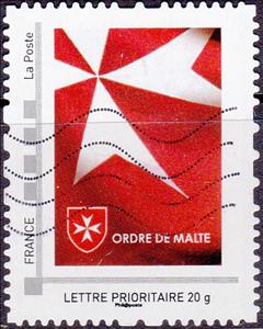 Stamp, Maltese Cross, France,  , Charity, Crosses, Order of Hospitallers of Malta