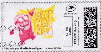 Stamp, Minion Banana!, France,  , Cartoons, film
