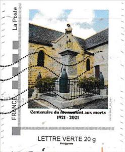 Stamp, Monument of the Dead Centenary 1921 2021, France,  , Anniversaries and Jubilees, Monuments