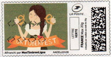 Stamp, Munich Beer Festival. Oktober Fest, France,  , Festivals, Suits and Costumes