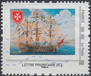Stamp, San Giovanni (Hospitaller Navy 64-gun ship of the line), France,  , Charity, Navies, Order of Hospitallers of Malta, Sailing Ships, Ships, Warships