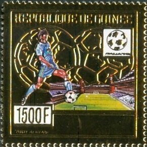 Football player and stadium