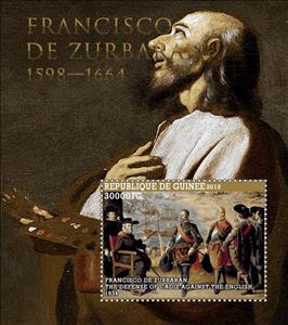 Souvenir Sheet, Art Francisco Zurbaran, Guinea,  