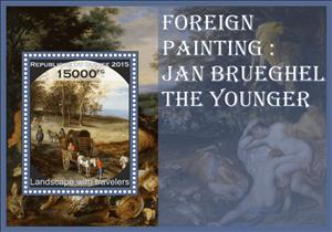 Souvenir Sheet, Art Jan Brueghel the Younger, Guinea,  