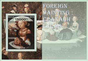 Souvenir Sheet, Art Lucas Cranach, Guinea,  