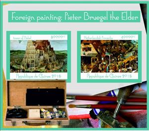 Mini Sheet, Art Pieter Brueghel II, Guinea,  