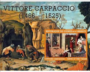 Souvenir Sheet, Art Vittore Carpaccio, Guinea,  