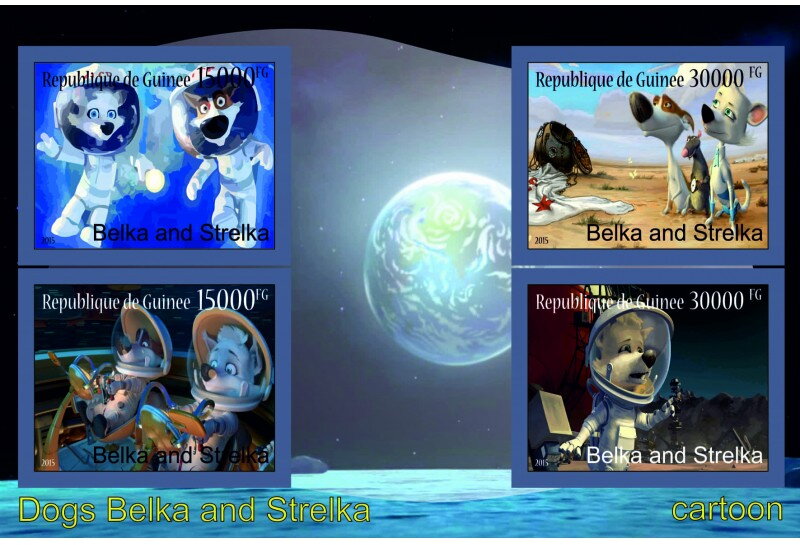 Space Cartoon _Belka and Strelka on the Moon_