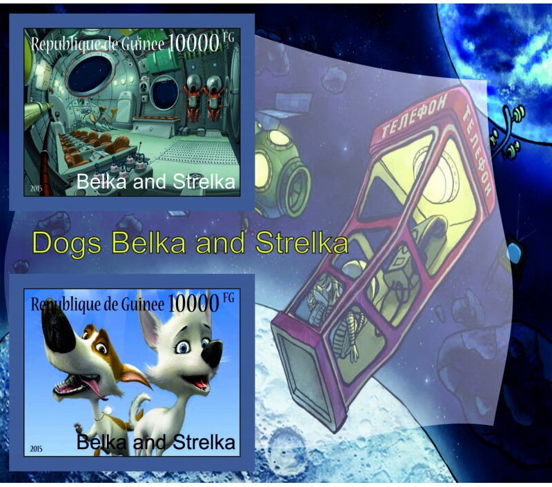 Space Cartoon _Belka and Strelka on the Moon_