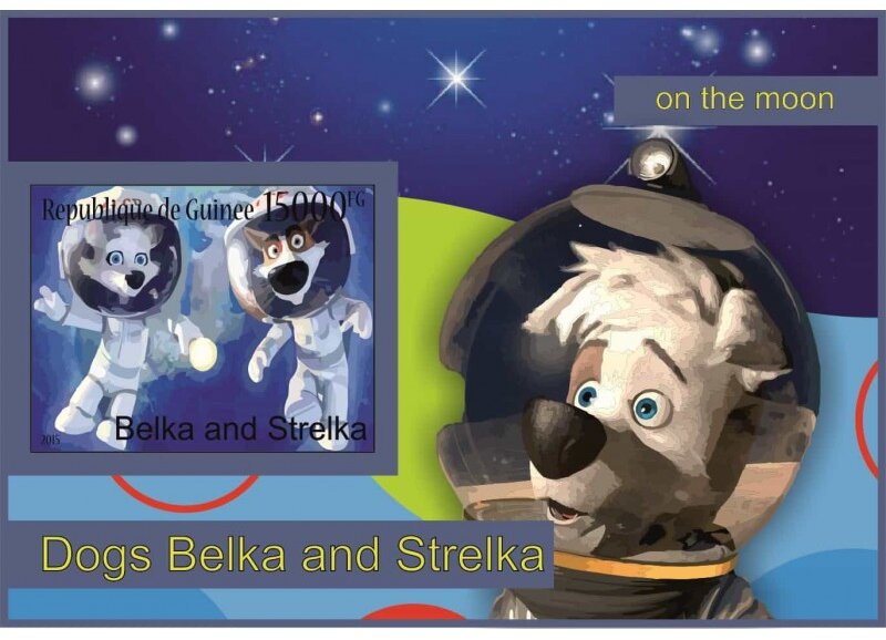 Space Cartoon _Belka and Strelka on the Moon_
