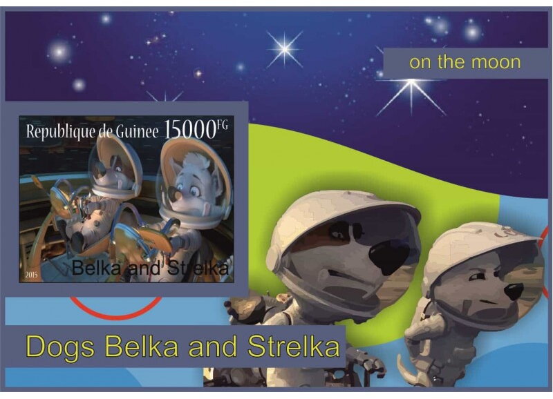 Space Cartoon _Belka and Strelka on the Moon_