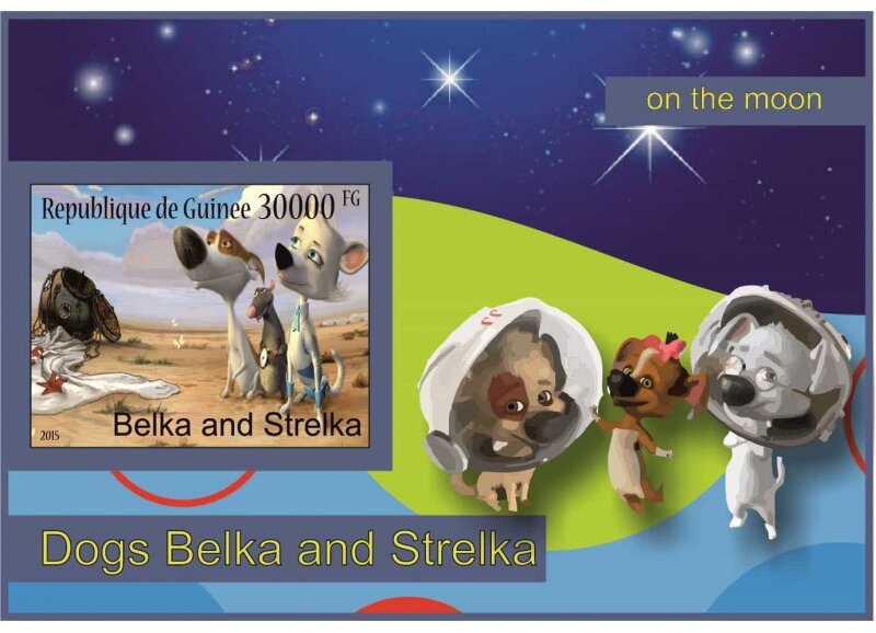 Space Cartoon _Belka and Strelka on the Moon_