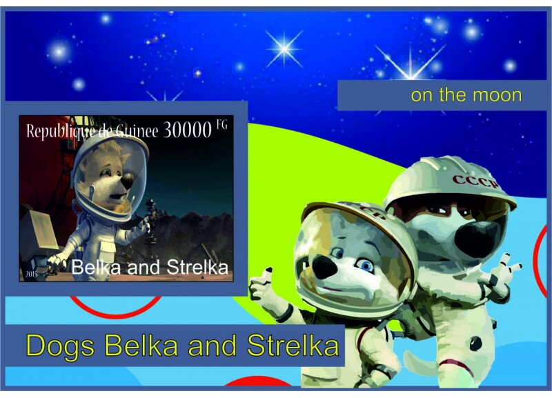 Space Cartoon _Belka and Strelka on the Moon_