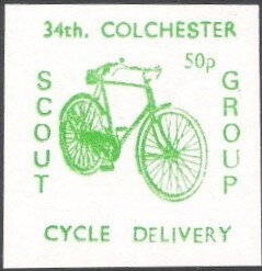Stamp, Bicycle, Personalized and Private Mail Stamps,  , Bicycles, Christmas, Scouting