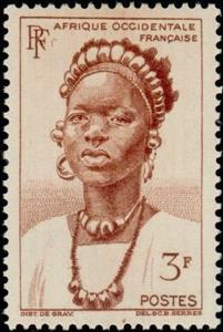 Stamp, Jeune femme du Togo-Young woman from Togo, French Colonies,  