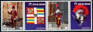 Se-tenant, Halberdier, Guard with sword, Vatican City,  , C.E.P.T. / Europe, Fables, Legends, Uniforms