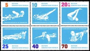 Se-tenant, Various water sports, Germany, Democratic Republic,  , Sport
