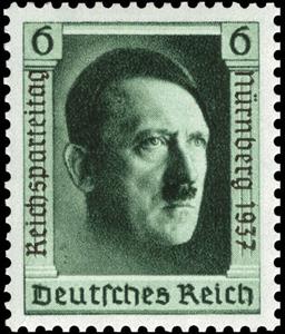 Stamp, Adolf Hitler (1889-1945), Chancellor, Austria,  , Dictators, Famous People, Heads of State, Men, Second World War
