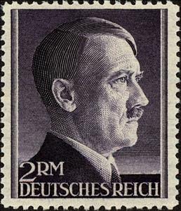 Stamp, Adolf Hitler (1889-1945), Chancellor, Austria,  , Dictators, Famous People, Heads of State, Men, Second World War
