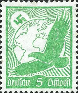Stamp, Golden Eagle and globe, Austria,  , Animals (Fauna), Birds, Birds of Prey, Coats of Arms, Eagles, Globes, Symbols