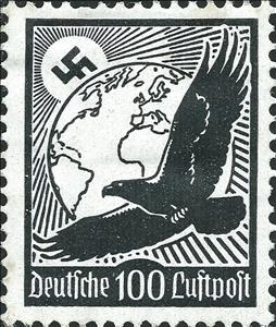 Stamp, Golden Eagle and globe, Austria,  , Animals (Fauna), Birds, Birds of Prey, Coats of Arms, Eagles, Globes, Symbols