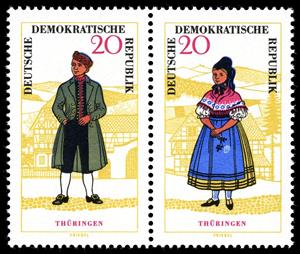 Se-tenant, Thüringen, Germany, Democratic Republic,  