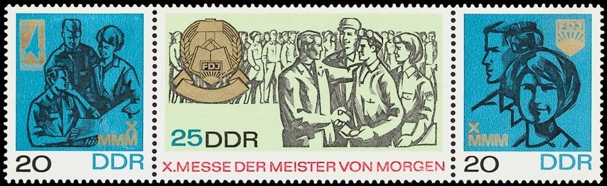 Se-tenant, Youth Fair, Germany, Democratic Republic,  