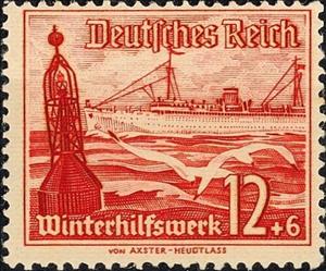 Stamp, Steamer 'Tannenberg' of East Prussia naval service, Austria,  , Birds, Lighthouses, Ships, Steamers