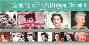 Souvenir Sheet, Queen Elizabeth in white blouse, Cayman Islands,  , Anniversaries and Jubilees, Princesses, Queens, Royalty