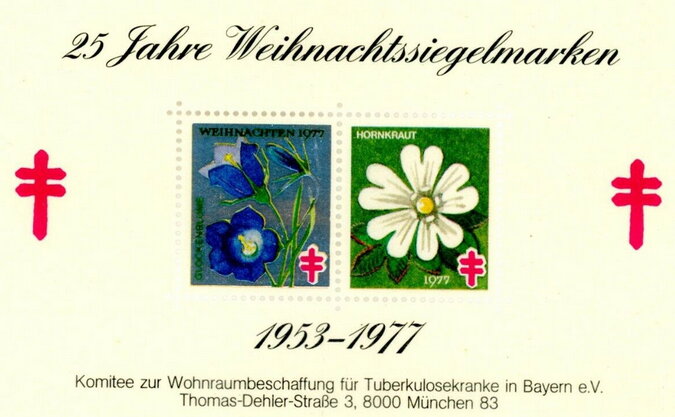 25 jahre Weihnachtsiegebmarken 1953-1977