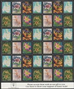 Full Pane, Easter Seals 2003, Cinderellas,  , Charity, Disabled, Easter, Flowers, Lilies (Flower)