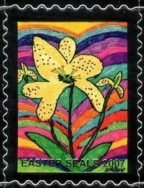 Stamp, Easter Seals 2007, Cinderellas,  , Charity, Children, Disabled, Easter, Flowers, Plants (Flora)