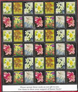 Full Pane, Easter Seals 2007, Cinderellas,  , Charity, Children, Disabled, Easter, Flowers, Plants (Flora)