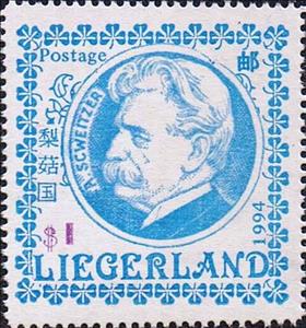 Stamp, Portrait of Dr Albert Schweitzer, Cinderellas,  , Famous People, Physicians