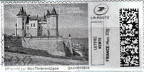 Stamp, Castle in black, France,  , Castles