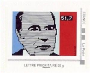 Stamp, Francois Mitterrand 51.7, France,  , Anniversaries and Jubilees, Elections, Heads of State, Political parties, Politicians, Politics